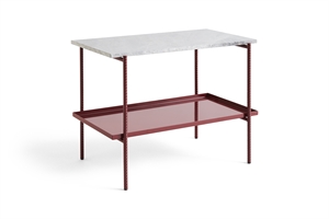 HAY - REBAR SIDE TABLE - L75 X W44 X H55 - GREY MARBLE / RED